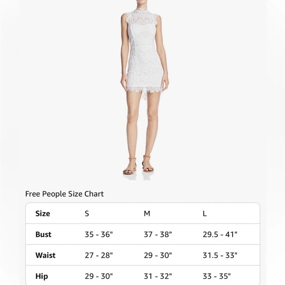 Free People Ivory Lace Mini Dress Open Back NWT Romantic Cottagecore Size Large